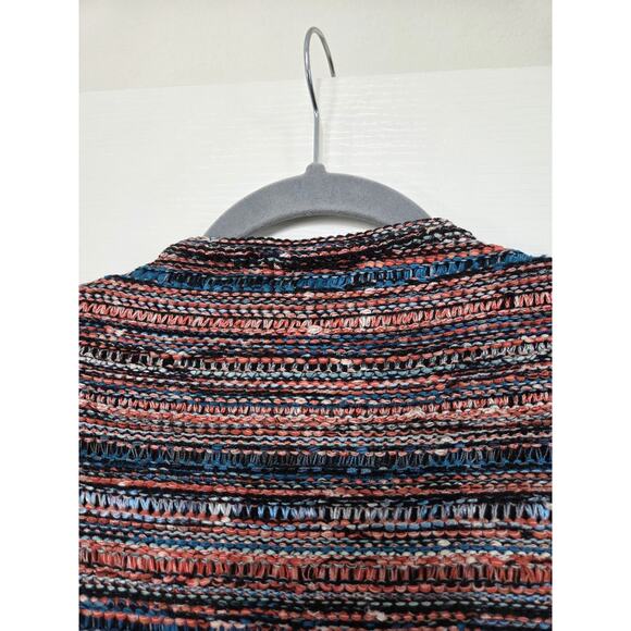 St. John Autumn Chunky Wool Blend Open Draped Knit Cardigan Sweater, Size Medium - Picture 10 of 13